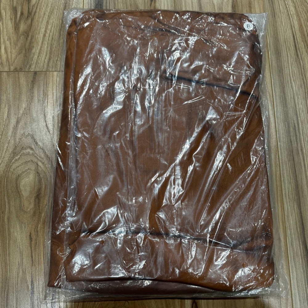 Reformation Glossy Copper-Brown Satin Midi Dress - Picture 6 of 11